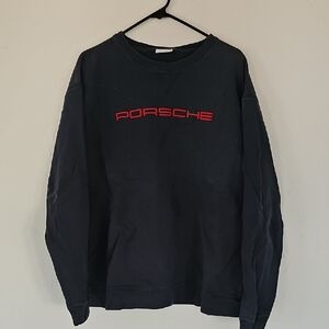 Porsche Design Black Crewneck with Red Logo